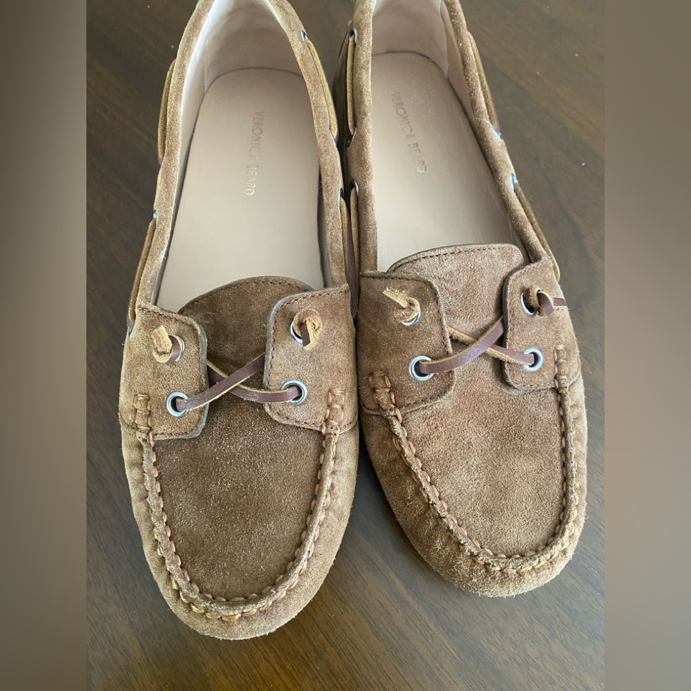Veronica Beard Brown Suede Driving Loafers